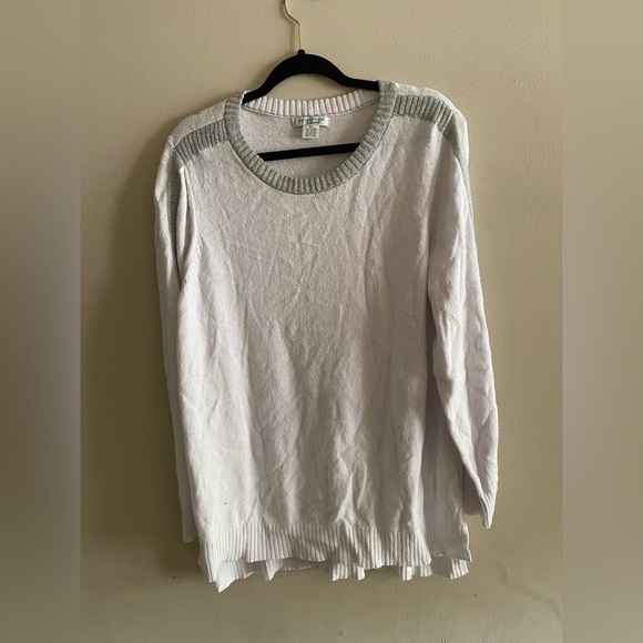 Liz Claiborne Women's White and Gray Sweater Top Dize 2X - Picture 1 of 3